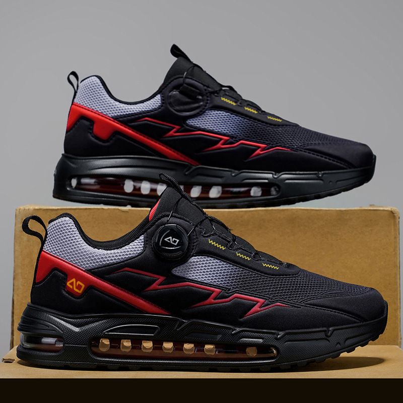 Free Shipping 2025 New Air Cushion Running Shoes Fashion Designer Sneakers High Quality Plus Size Breathable Mesh Rotating buckle Sport Shoes for Men