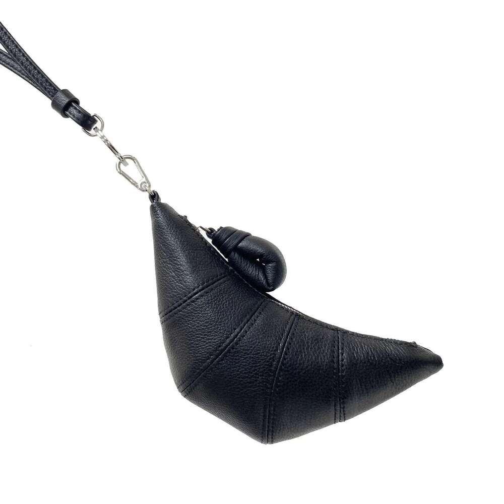 Original Design Mini Calfskin Croissant Ladies Fashion Key Card Bag Crossbody Coin Purse