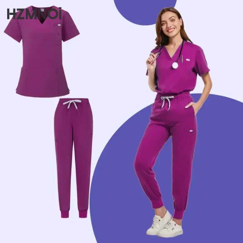 Surgical Uniforms Woman Scrub Set Medical Nurse Beauty Sn Workwear Clinical Scrubs Top Pants Spa Doctor Nursing Clinical Suit X250410