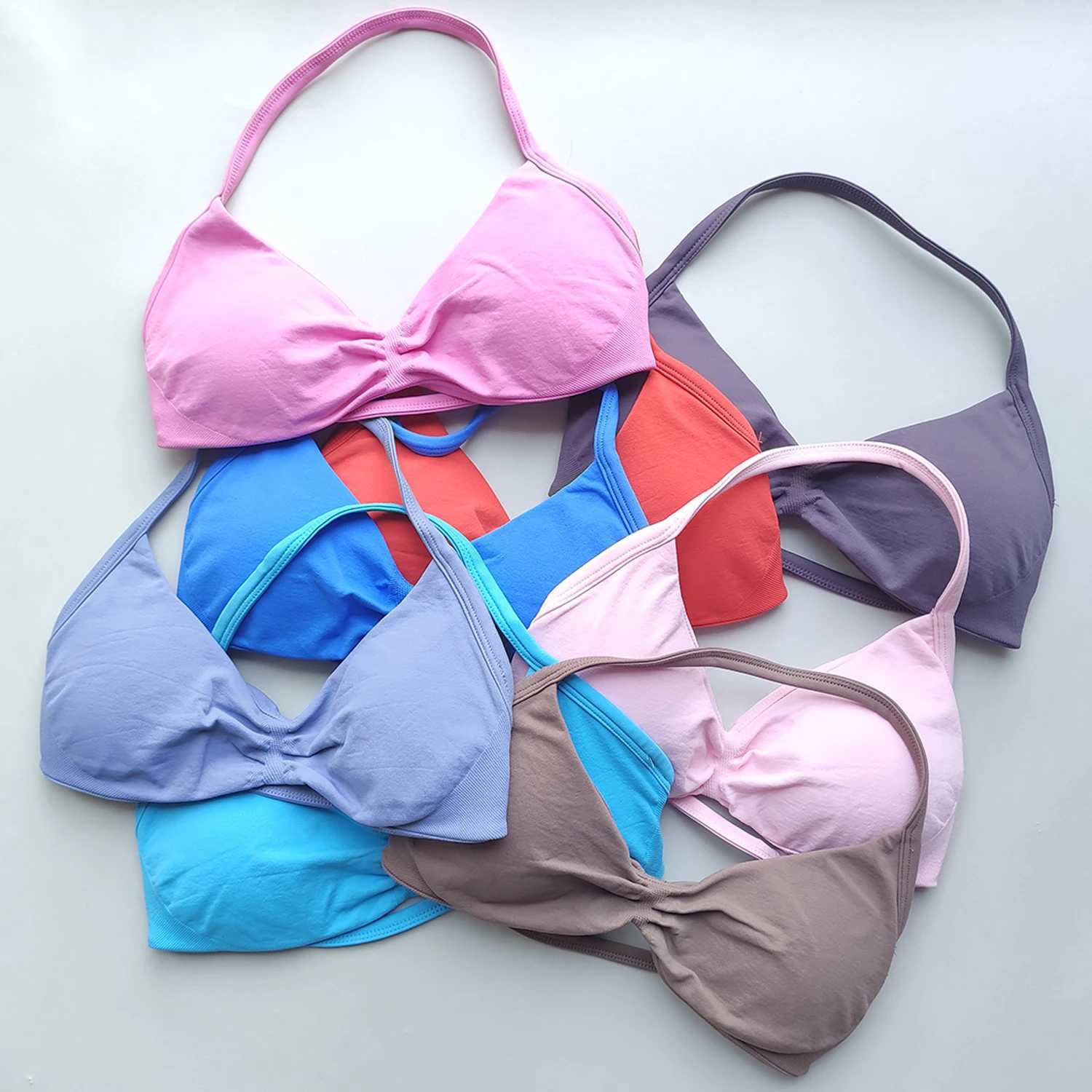 Impact sports bra shoulder strap backless yoga gym bra detachable cup womens sportswear gym top suspender sports braW250411