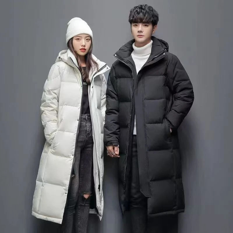 Unisex Long Winter Cotton Coat Thickened Puffer Jacket for Men Women Art Exam Warm Oversized Parka 251106