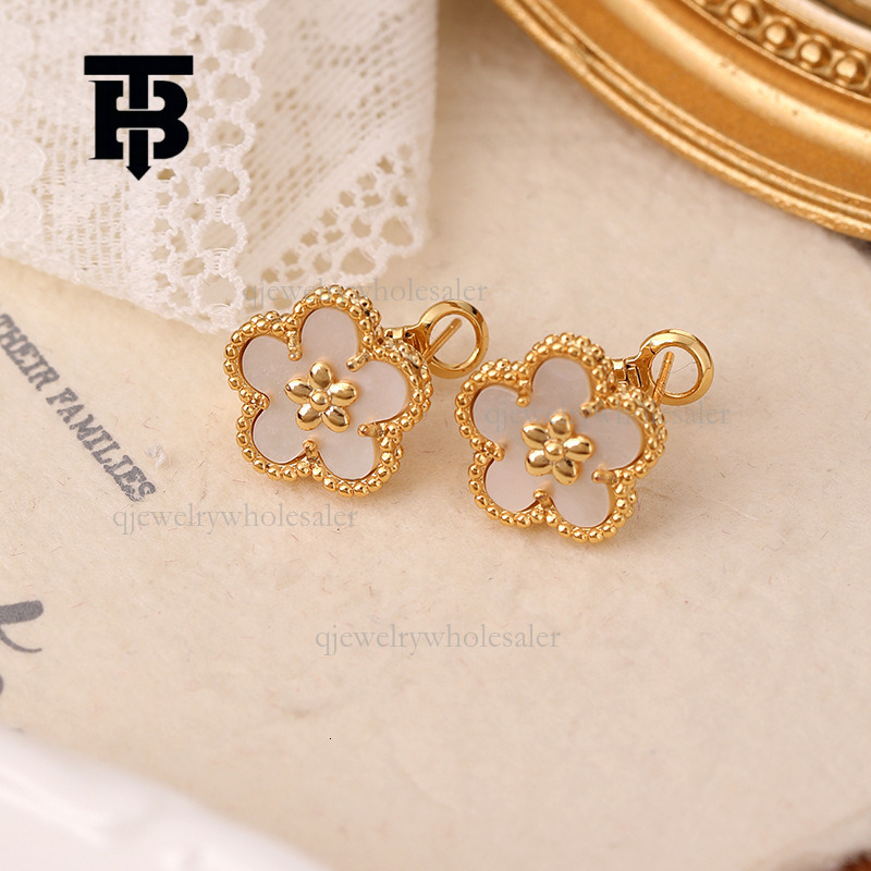 TB BHULAMTE Designer Fashion Shell Silver Needle Earrings European And American High End Luxury Korean Style Earrings Women's Jewelry Trendy Temp