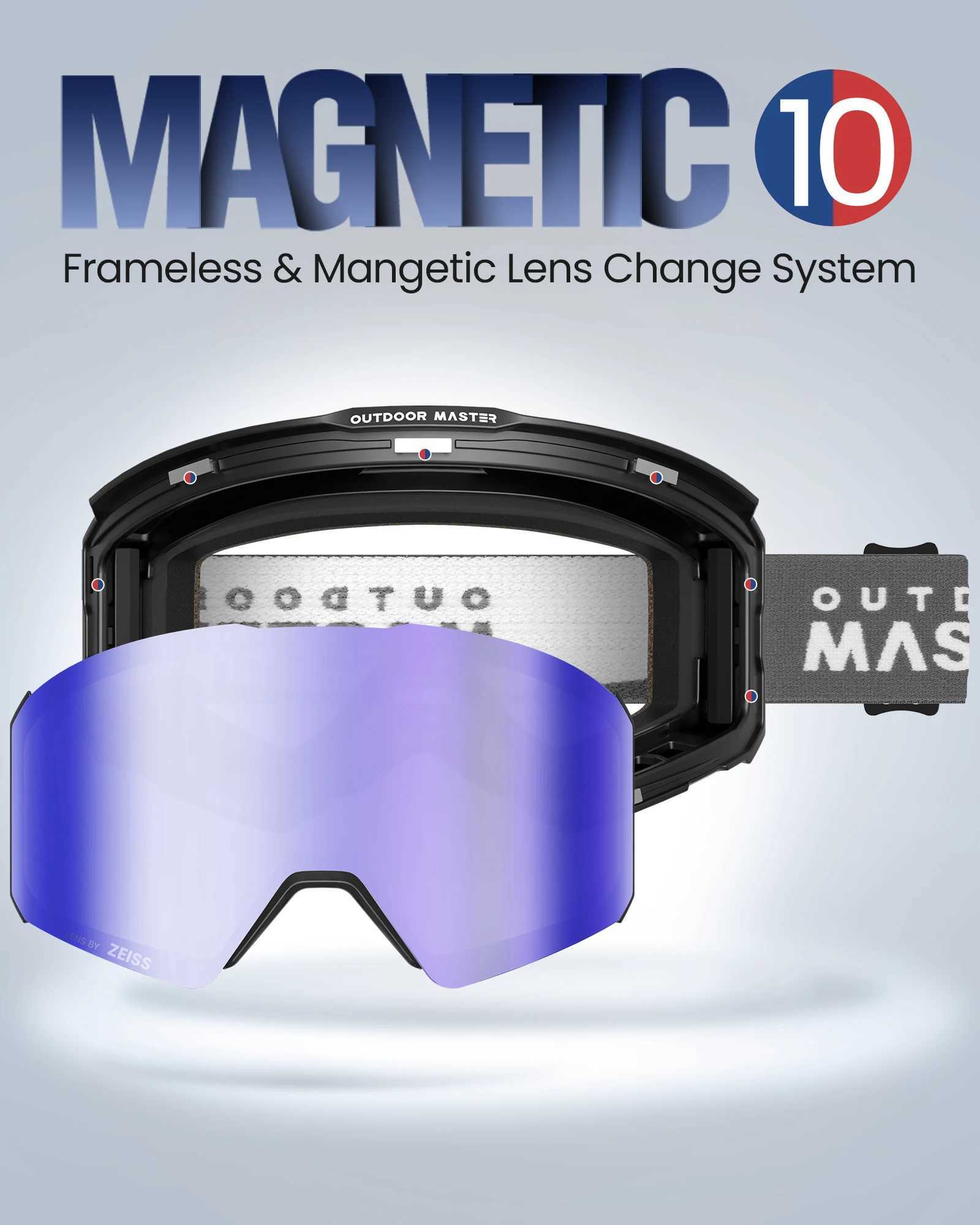 OutdoorMaster Falcon Ski Goggles Lens by ZEISS Anti-fog OTG Snowboard Goggles Magnetic Interchangeable K251110