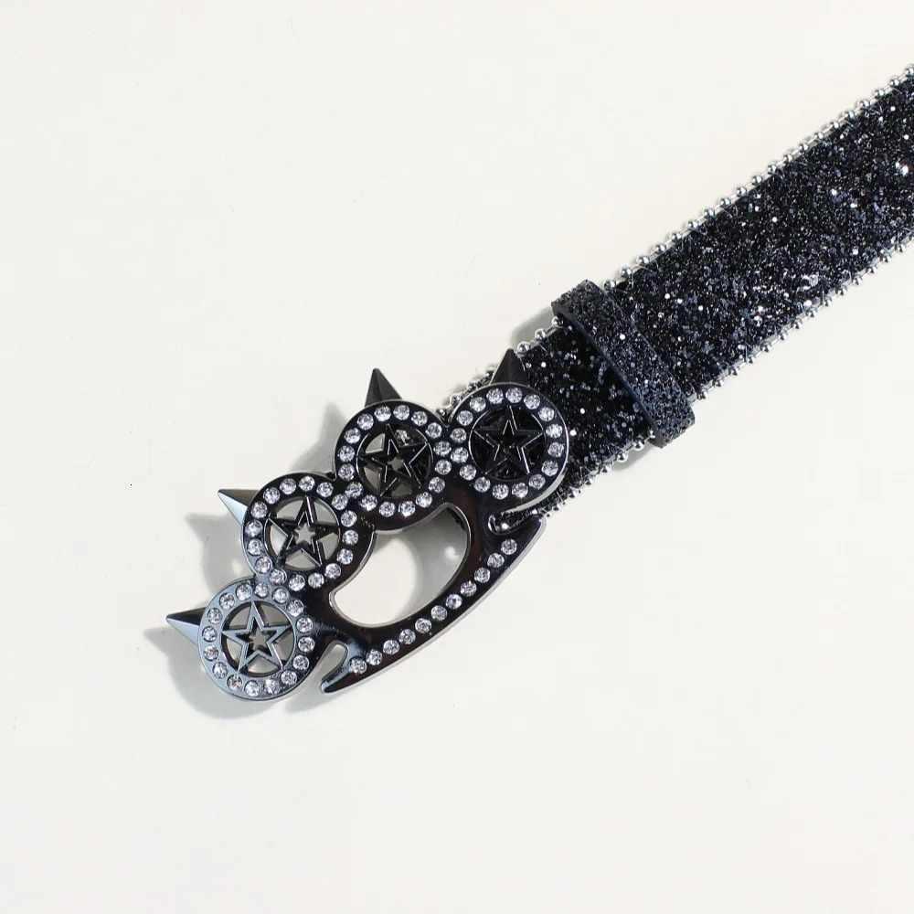 Original rhinestone tiger claw buckle belt Y2K shiny series punk decoration women belt Yabi decorative belt women wholesale 251110