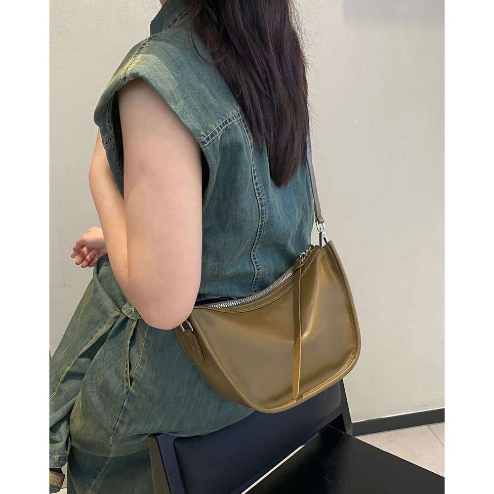 Women's Genuine Cowhide Leather Shoulder/Crossbody - Minimalist & Stylish Horseshoe-Shaped Purse, Commuting Small Bag