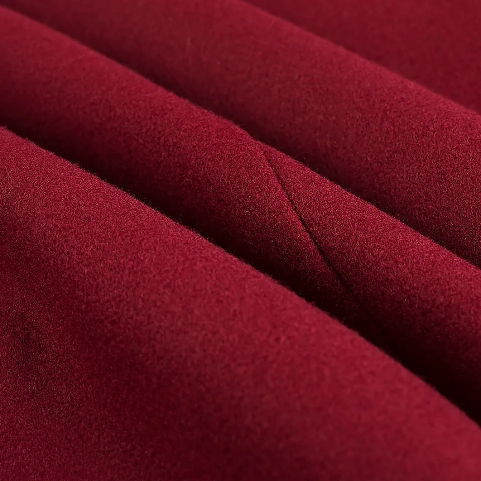 Womens loose fitting coat with collar long sleeves pockets buttons autumn and winter style temperament woolen coa 251104