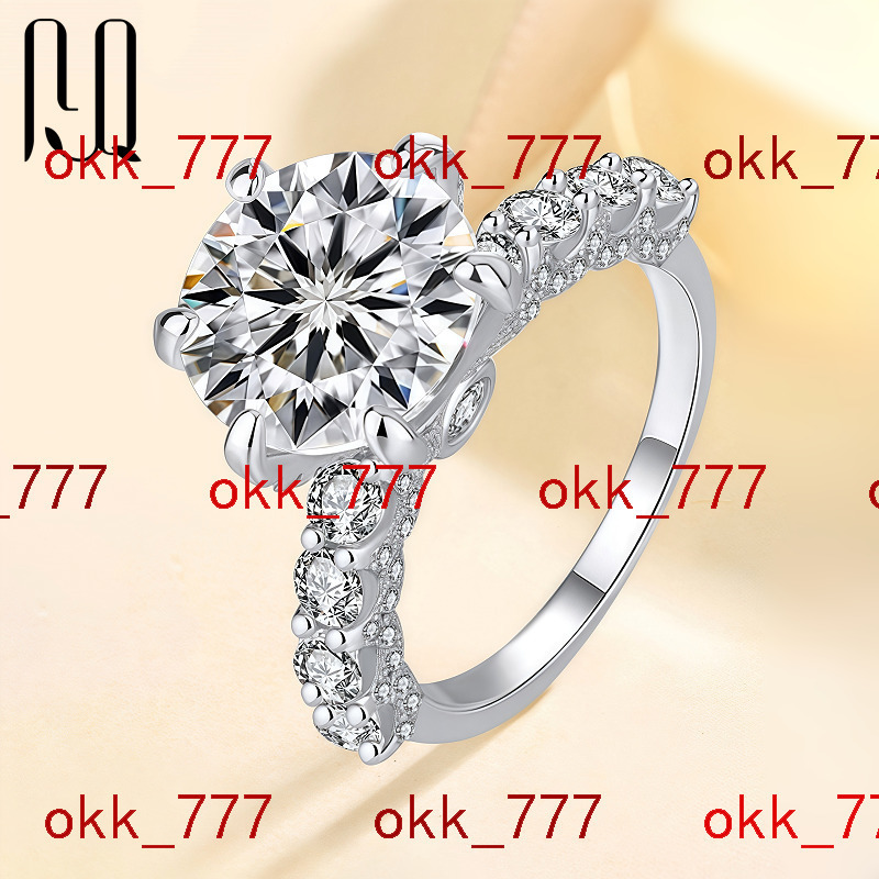 PYQ 18K Gold Sterling Silver Eternity Wedding Ring 3CT 5CT Round Moissanite Jewelry Durable and Elegant