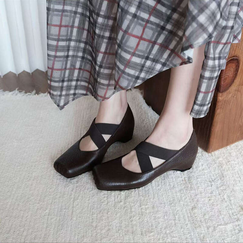 Black Sensation Ballet Shoes for Women 2025 Fall Fashion Pattern chunky Flats Designer Shoe with dress