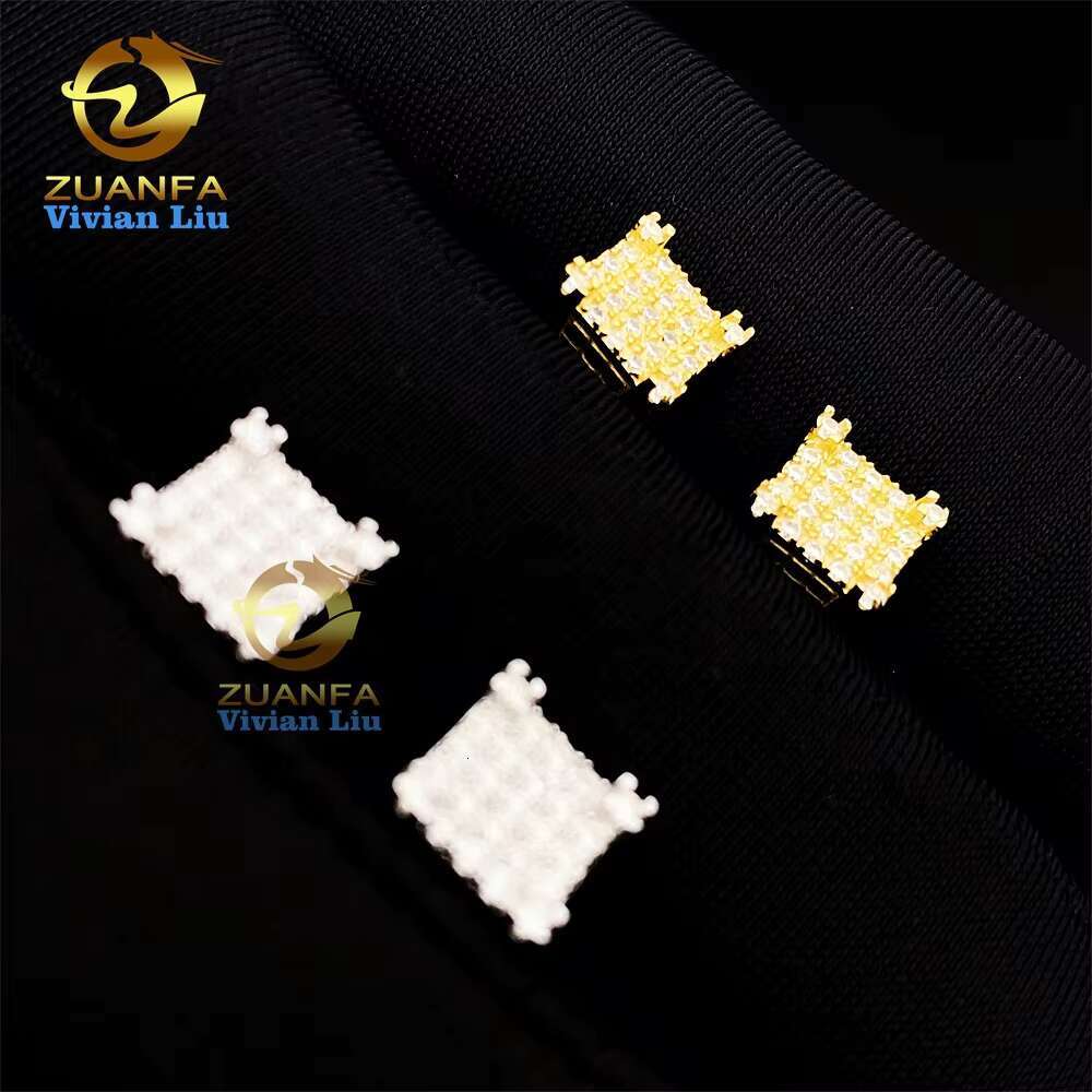 Wholesale Price Fine Jewelry Luxury Diamond 925 Sterling Silver Vvs Moissanite Jewelry Stud Earrings
