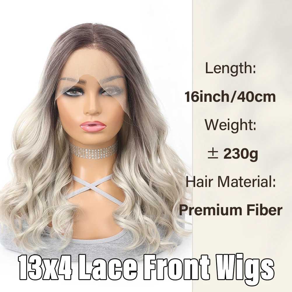 Body Wave Lace Front Wigs for Black Women 13X4 Black Sliver Wig HD Lace Frontal Wig Fluffy Natural Synthetic Lace Front WigsT251111