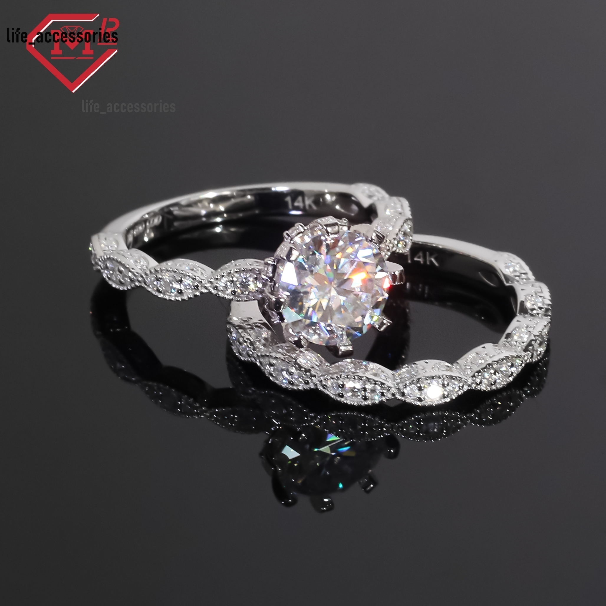Custom Moissanite Engagement Ring Iced Out S925 Classic Women Men Luxury VVS Moissanite Ring