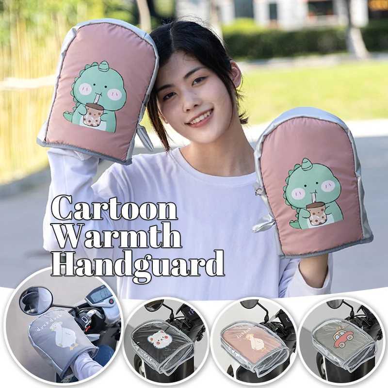 Fashion Cartoon Motorcycle Handlebar Muffs Protective Motorcycle Scooter Thick Warm Grip Handle Muffs Rainproof Winter Gloves S25118