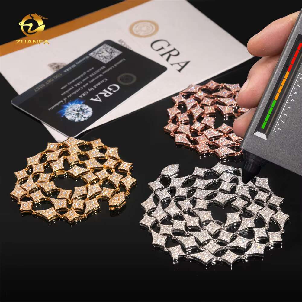 Wholesale Fashion Women Moissanite Necklace Kite Shape Diamond Necklace Link Chain High Quality 925 Silver Iced Out Jewelry