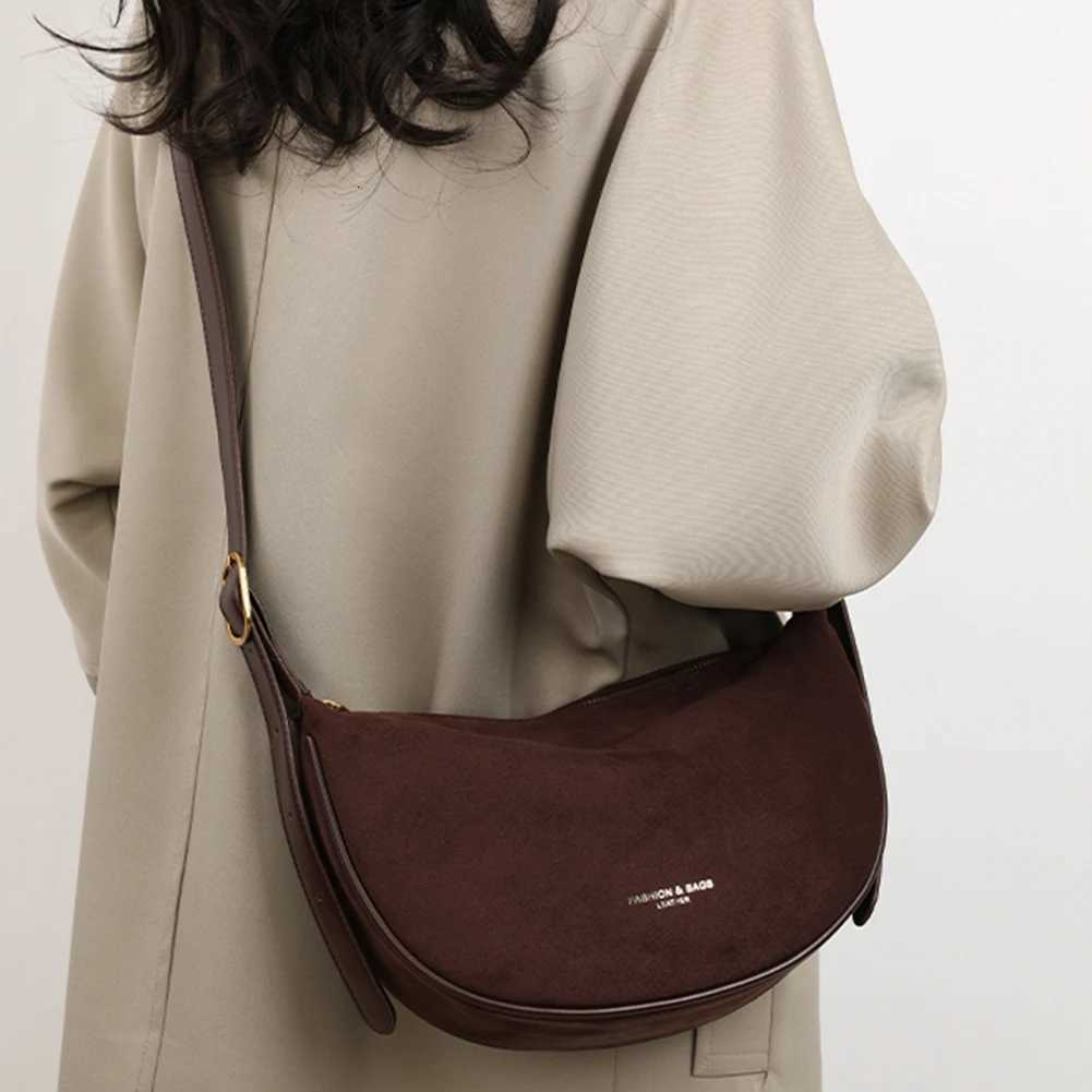 Shoulder Bag For Women Men Adjustable Strap Crossbody Bag Suede With Inner Pocket Hobo Bag Dumpling Bag Makeup Diagonal PackageT251110