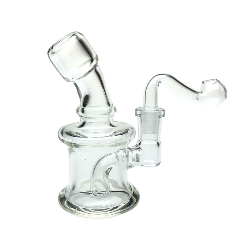 Goodsstore 10mm Female Glass Oil Burner Bong 3.5 Inch Thick Smoking Pipes 2 Pcs Mini Glass Head Accessories