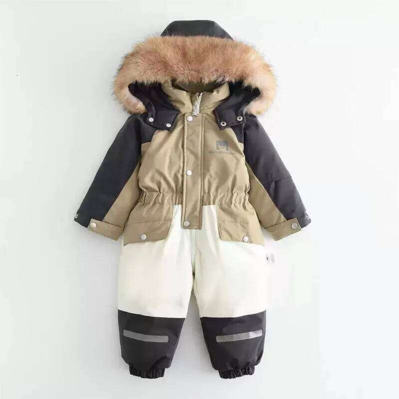 Crawling Snowboarding Jumpsuit Baby Shell Jacket Ski Extra Thick Waterproof Girl Infant Skiing Suit Children