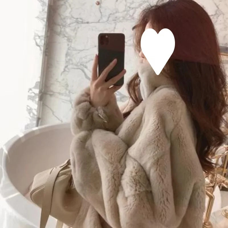 DoubleSided Fluffy Jacket Thickened Fleece Lined Stand Collar Retro Hong Kong Style Streetwear Autumn Winter Arrival 251103