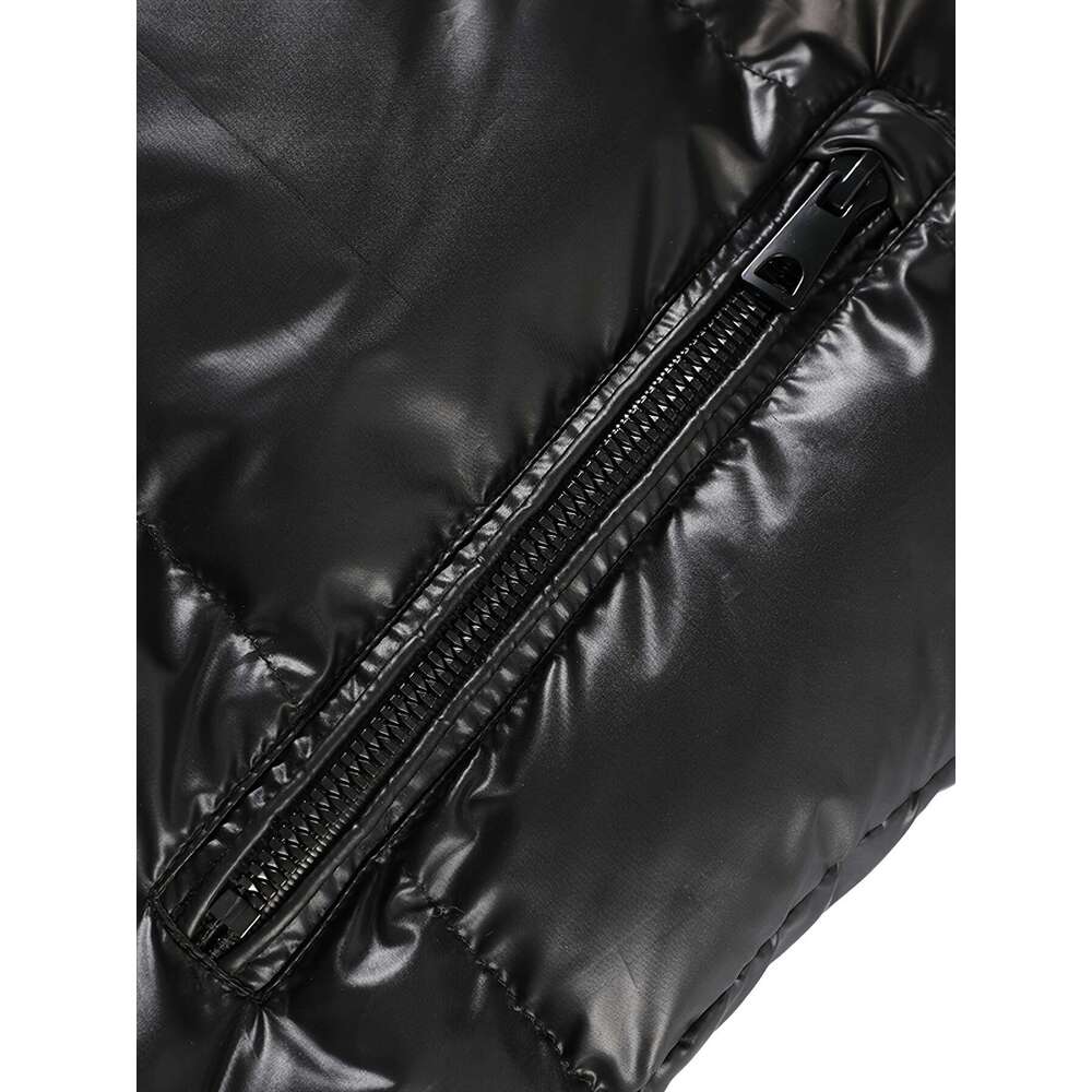 Men's Jacket Cozy Black & Golden Hooded Jacket Men's Padded Polyester Fiber Coat | Thick Casual Winter Wear