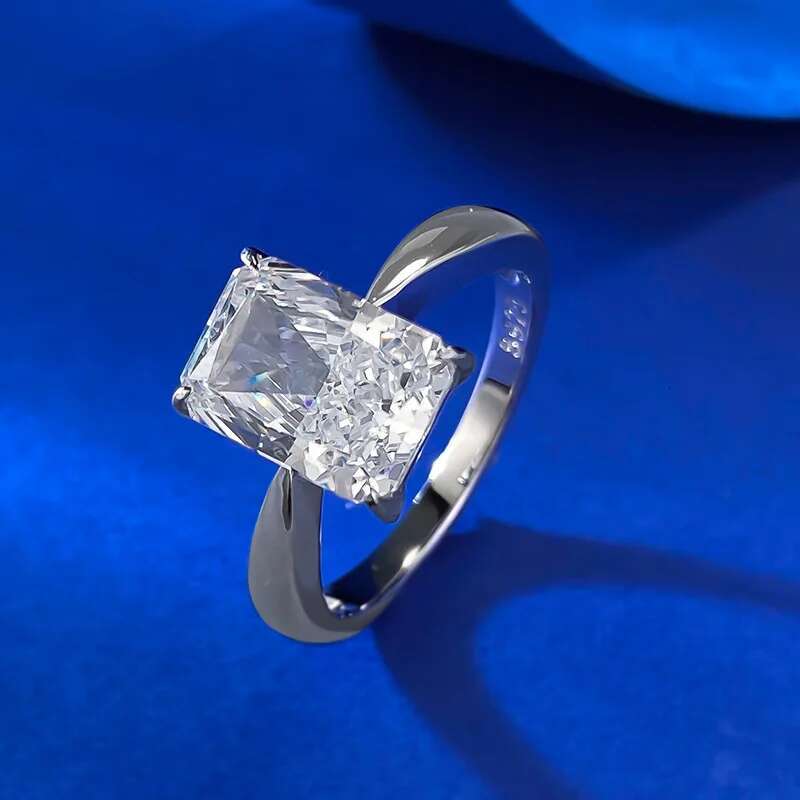 2025 Ice Cut Sparkling White Moissanite Diamond Eternity Pure 100% 925 Sterling Silver Party Women Jewelry Wedding Ring Gift