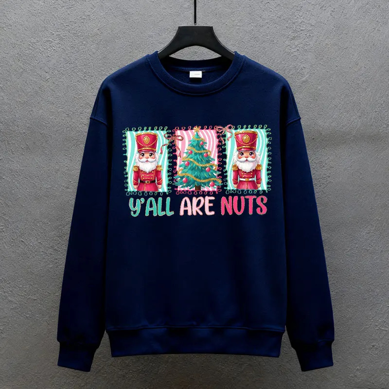 Funny Nutcracker Merry Christmas Sweatshirts Coquette Preppy Christmas Trees Hoody Xmas Sublimation Keep Warm Tracksuit Pullover 251105