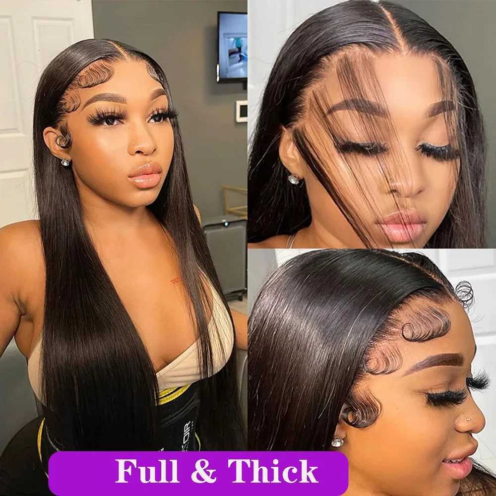 Glueless Bone Straight 13x4 Lace Frontal Human Hair Wigs For Women Pre Plucked Peruvian 4x4 Transparent Lace Closure WigsT251111