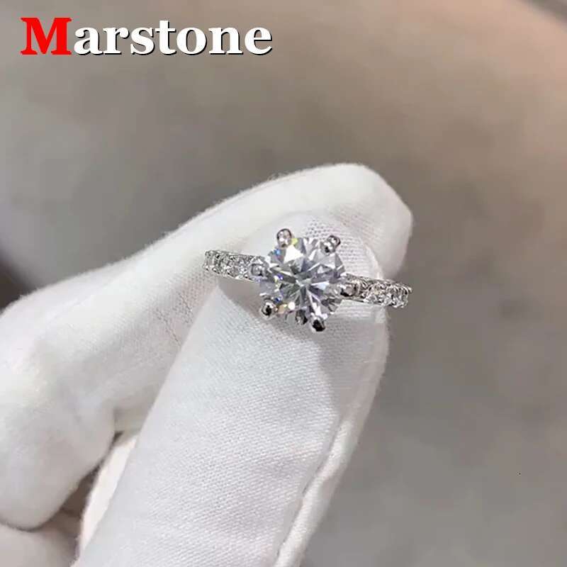 3CT Moissanite Diamond D Color VVS Ladys Round Womens Ring S925 Sliver Plated 18K Gold Luxuary Fine Jewerly Moissanite Rings