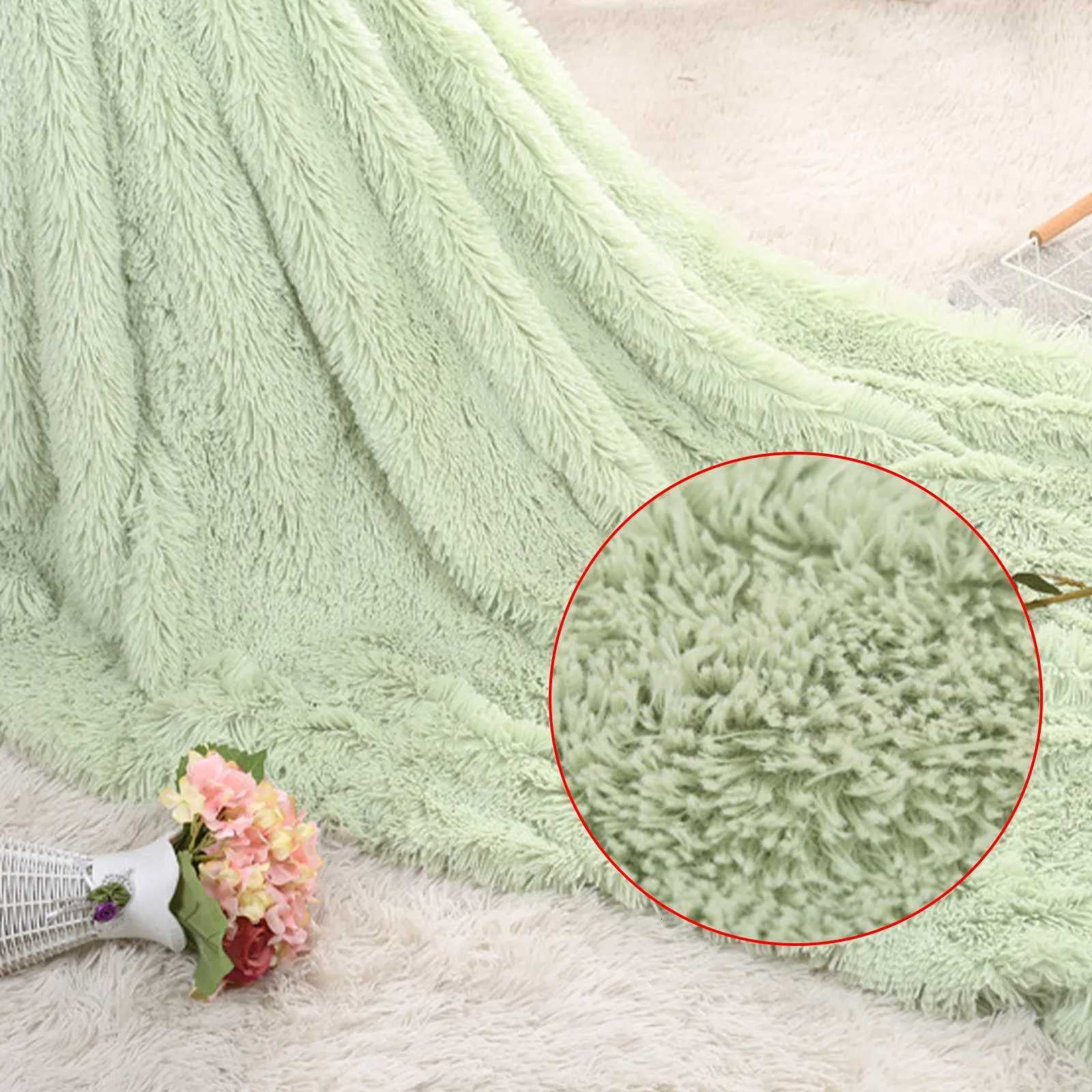 Large Flannel Throw Blanket Long Shaggy Plush Blanket For Couch Sofa Bed Winter Warm Soft Fluffy Faux Fur Bedspread Multi Colors C251111