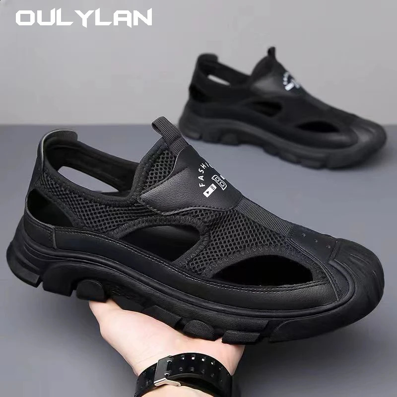 Mens breathable sports shoes beach sandals outdoor trend sandals summer mesh hollow casual outer shoes 250408