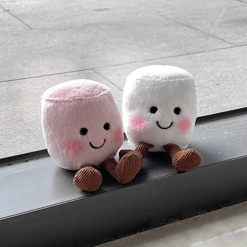 Cute two tone cotton plush toy keychain cartoon soft filled doll pendant car key ring back bag decoration childrens gift W250411