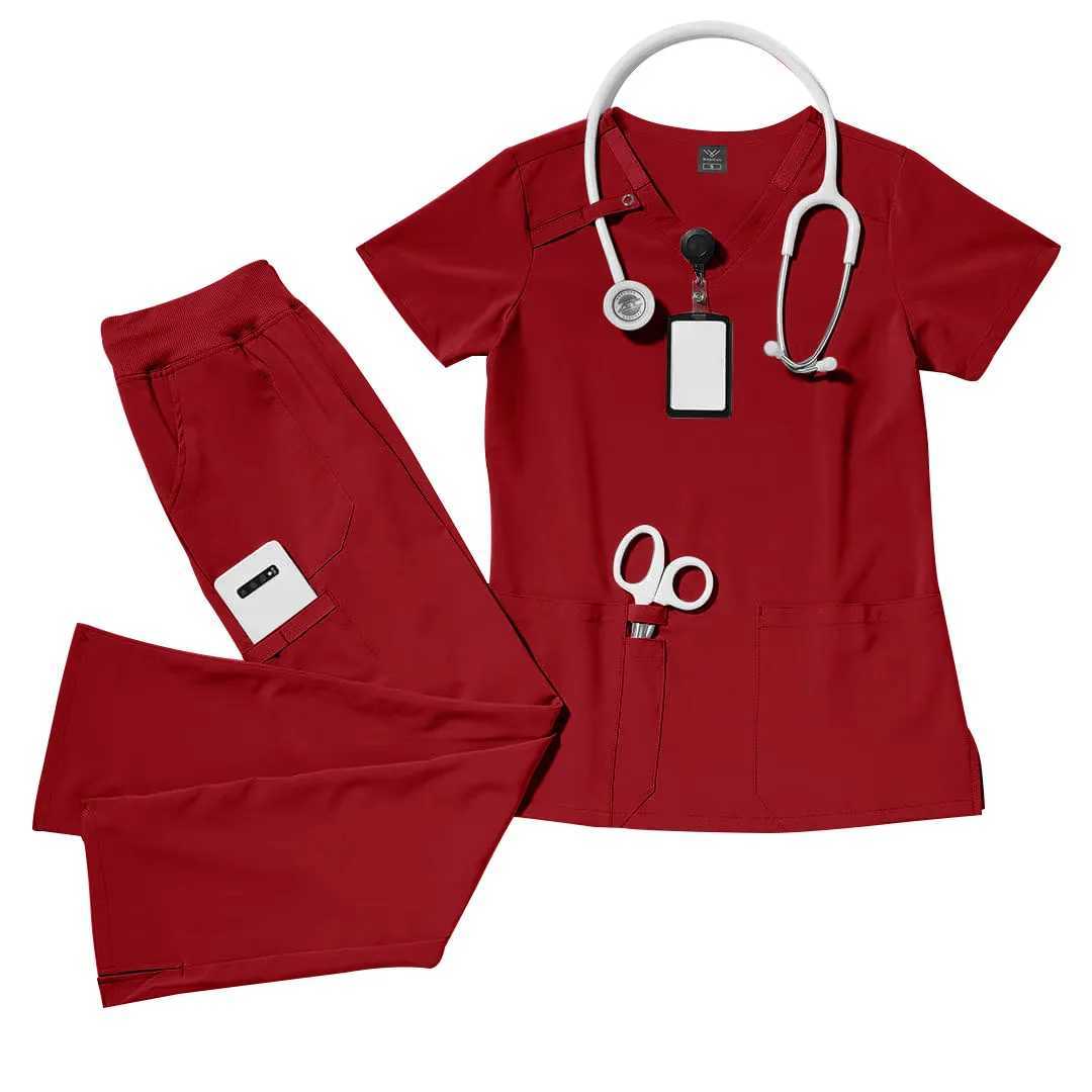 High quality hand washed clothes thick SPA beauty Sn operating room ICU doctor and nurse workwear set X250410
