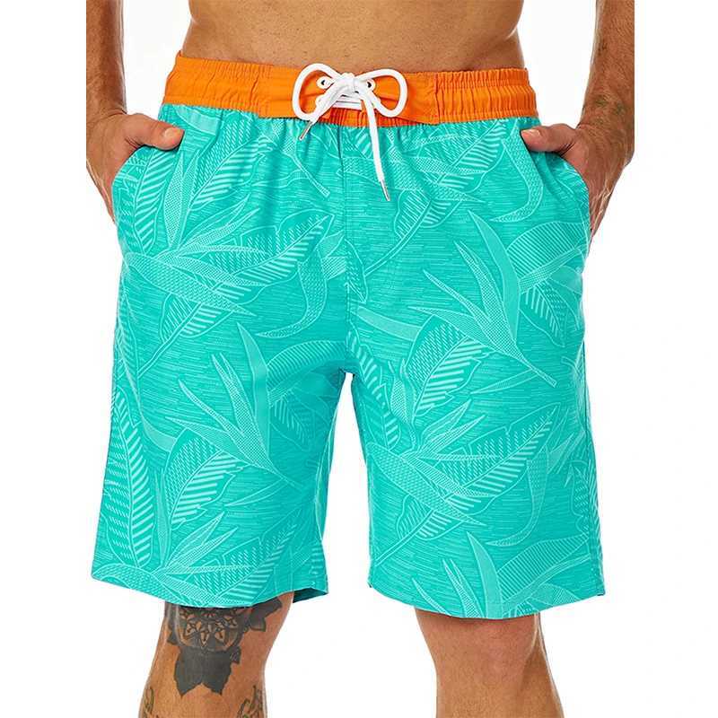 Casual board shorts mens summer Hawaiian beach shorts 3D printed solid color y2k swimsuit dry swimsuit homme 2023 cool surfing ice shortsW250410