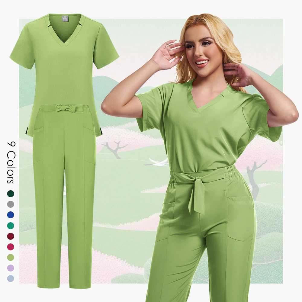 Hospital Surgical Clothes Medical Uniform Women Scrub Set Doctor Nurse Accessories Dental Clinic Scrub Set Beauty Sn Workwear X2504109