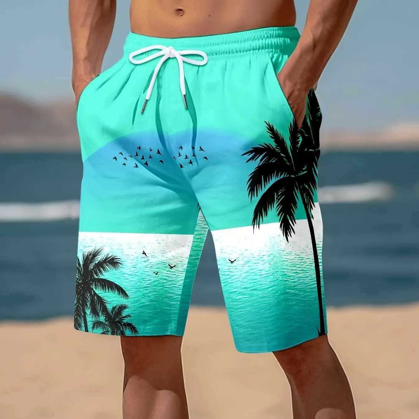 Summer Hawaiian Beach Shorts Color Pants 3D Printed Mens Holiday Casual Surfboard Shorts Swimsuit Luggage Childrens ClothingW250410
