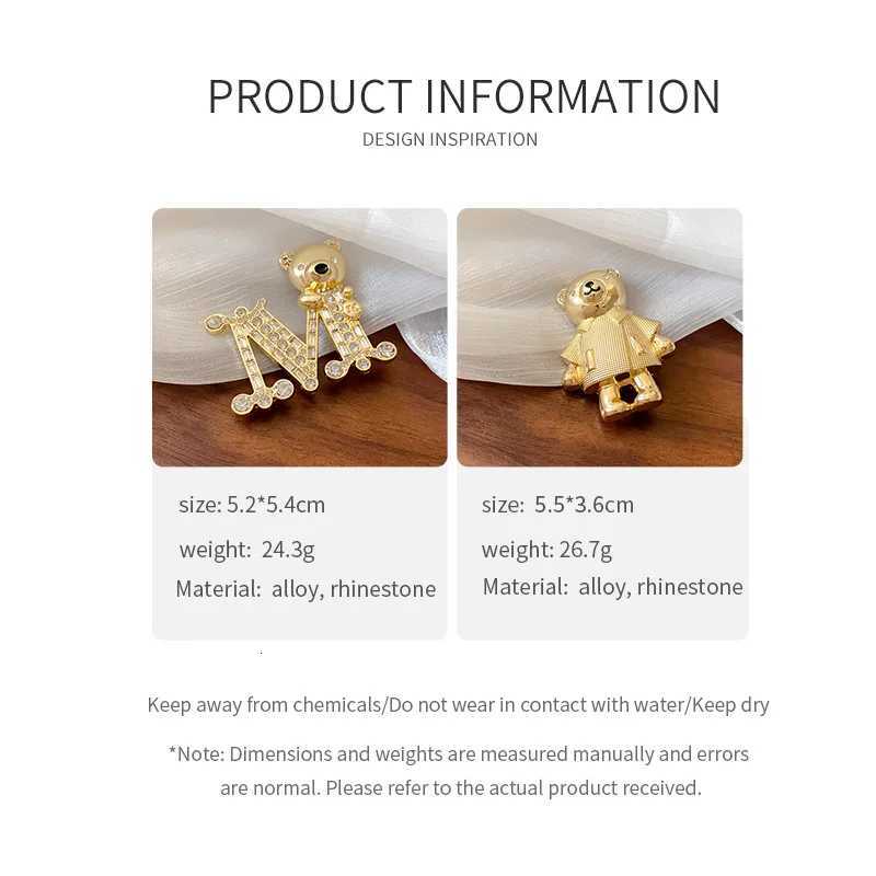 Luxury Rhinestones Dripping Bear Letter Brooches Luxury Cute Corsage Fashionable Personality Atmospheric Brooch Accessories for Women Y251111