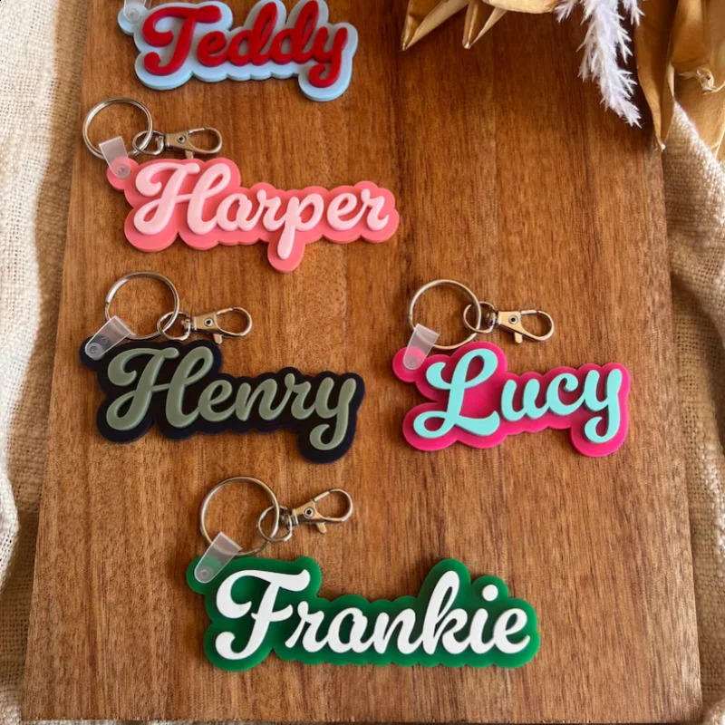 Customized Name Keychain Customized Backpack 3D Name Label Keychain Wedding Gift 250409