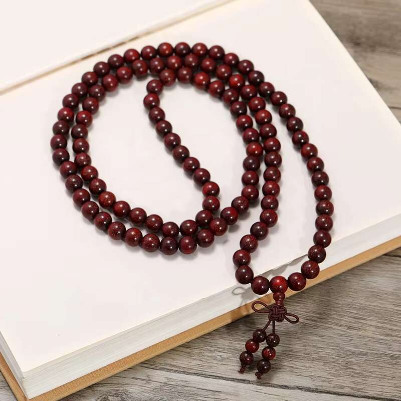 Small Leaf Purple Sandalwood Bracelet, Female Blood Sandalwood, 108 Bead Necklace, Male Play Beads, Wooden Bracelet