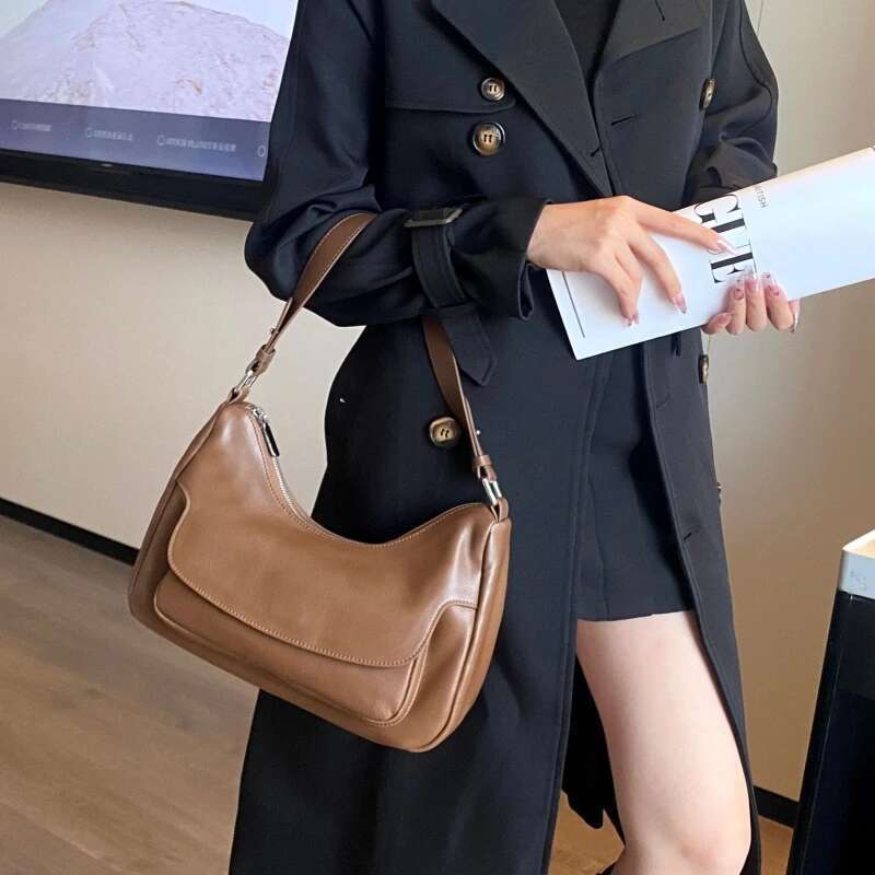 Designer Bag YANATARI Underarm Cowhide Genuine Leather Handbags Women Vintage Shoulder Female Coffee Bag High Quality 2025