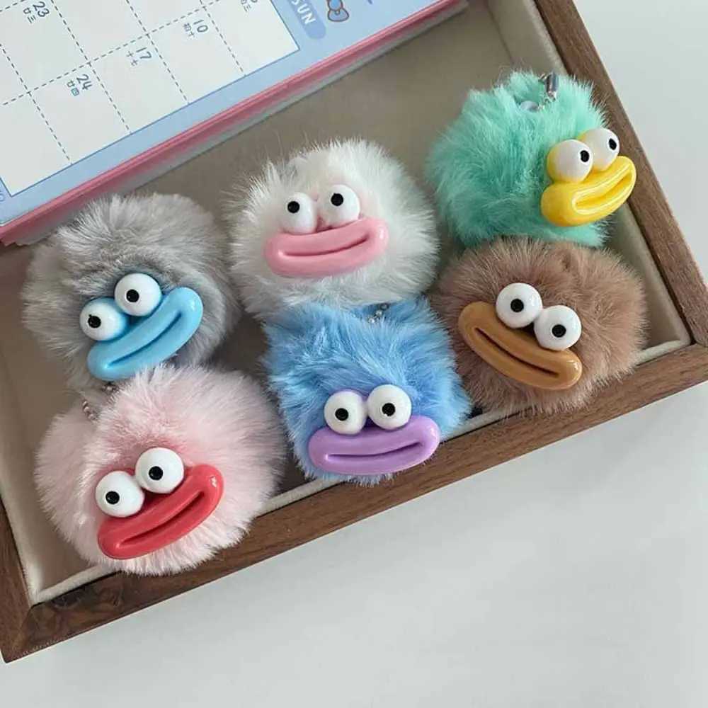 Interesting Joker Keychain Sausage Mouth Keyring Big Mouth Plush Pendant Cartoon Plush Mini Plush Filled Fluffy Kavay Bag Pendant W250411