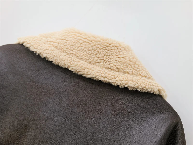 Autumn/Winter European-style womens warm and thick double-sided lapel long-sleeved jacket 251106