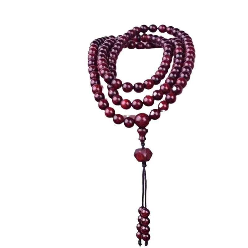 High-Grade Small Leaf Rosewood Eight Spirit Bracelet Holding Simple Male and Female Matching Style Necklace Prayer Beads B