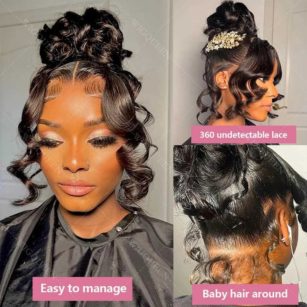 Glueless 360 Full Lace Frontal Wig Body Wave 13x4 5x5 Lace Front Human Hair Wigs 12A Brazilian Virgin Hair Invisi Strap Snug FitT251111
