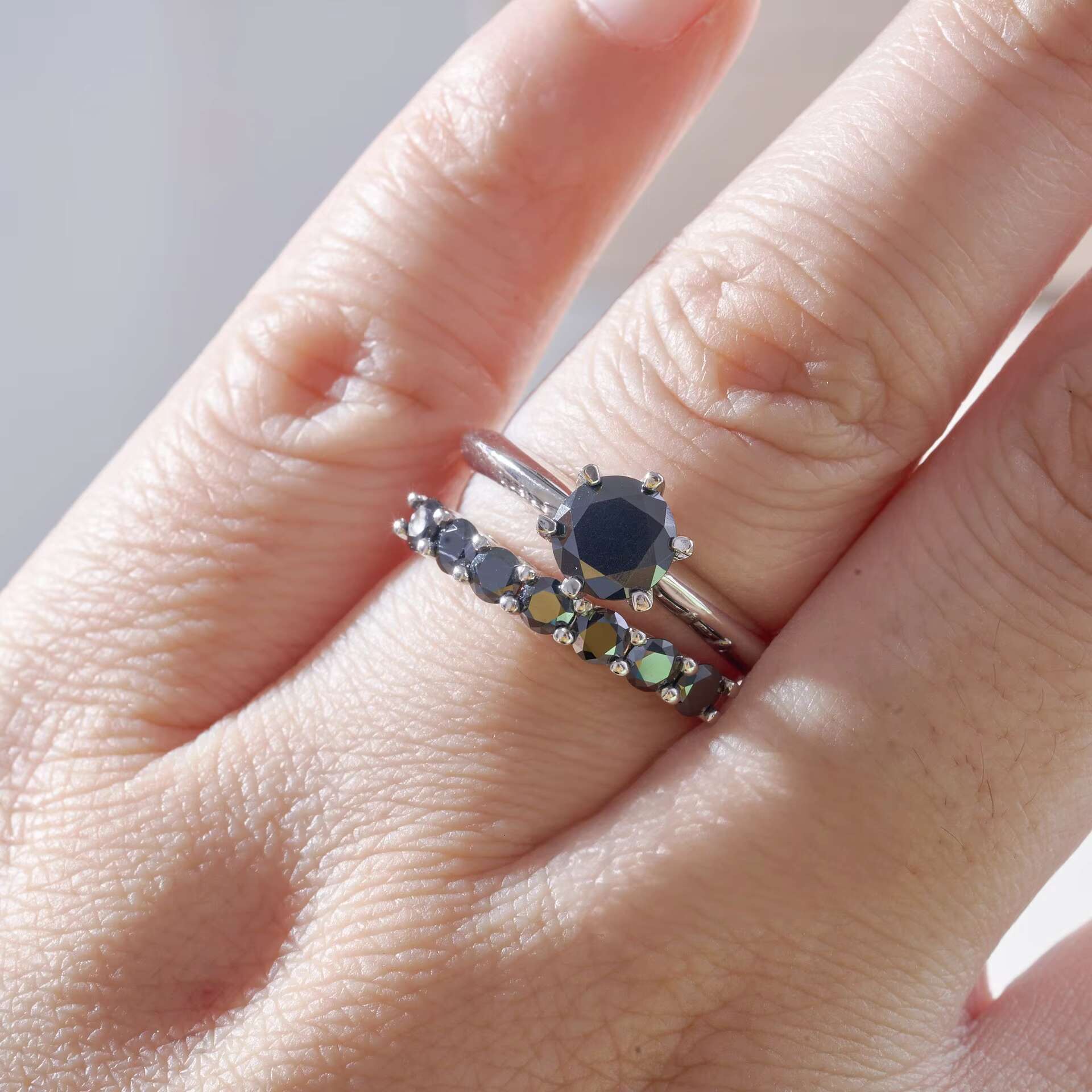 Fine Jewelry Luxury S925 Sterling Silver GRA Certificate 1.7CT Moissanite Ring High Quality Colorful Moissanite Women Ring