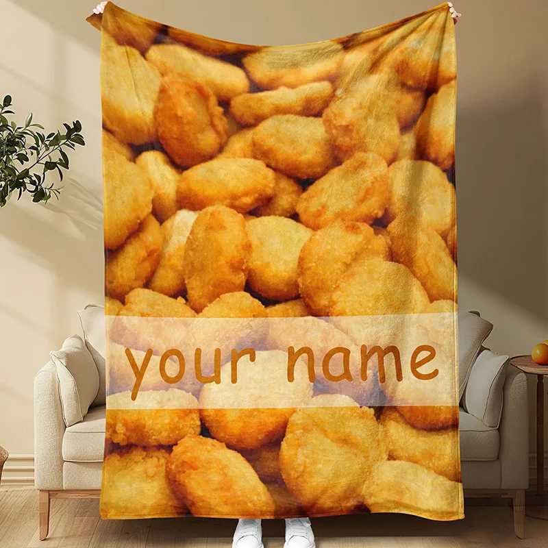 Comfortable chicken block pattern flannel blanket is soft warm and versatile suitable for sofas travel offices C251111