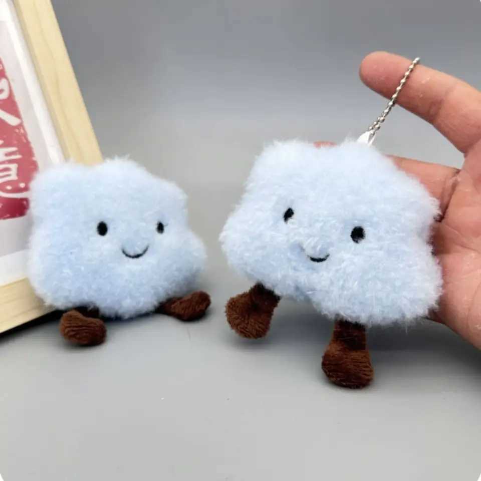 Cute cartoon cloud keychain stuffed toy couple pendant couple keychain student backpack keyring jewelry accessories gift W250411