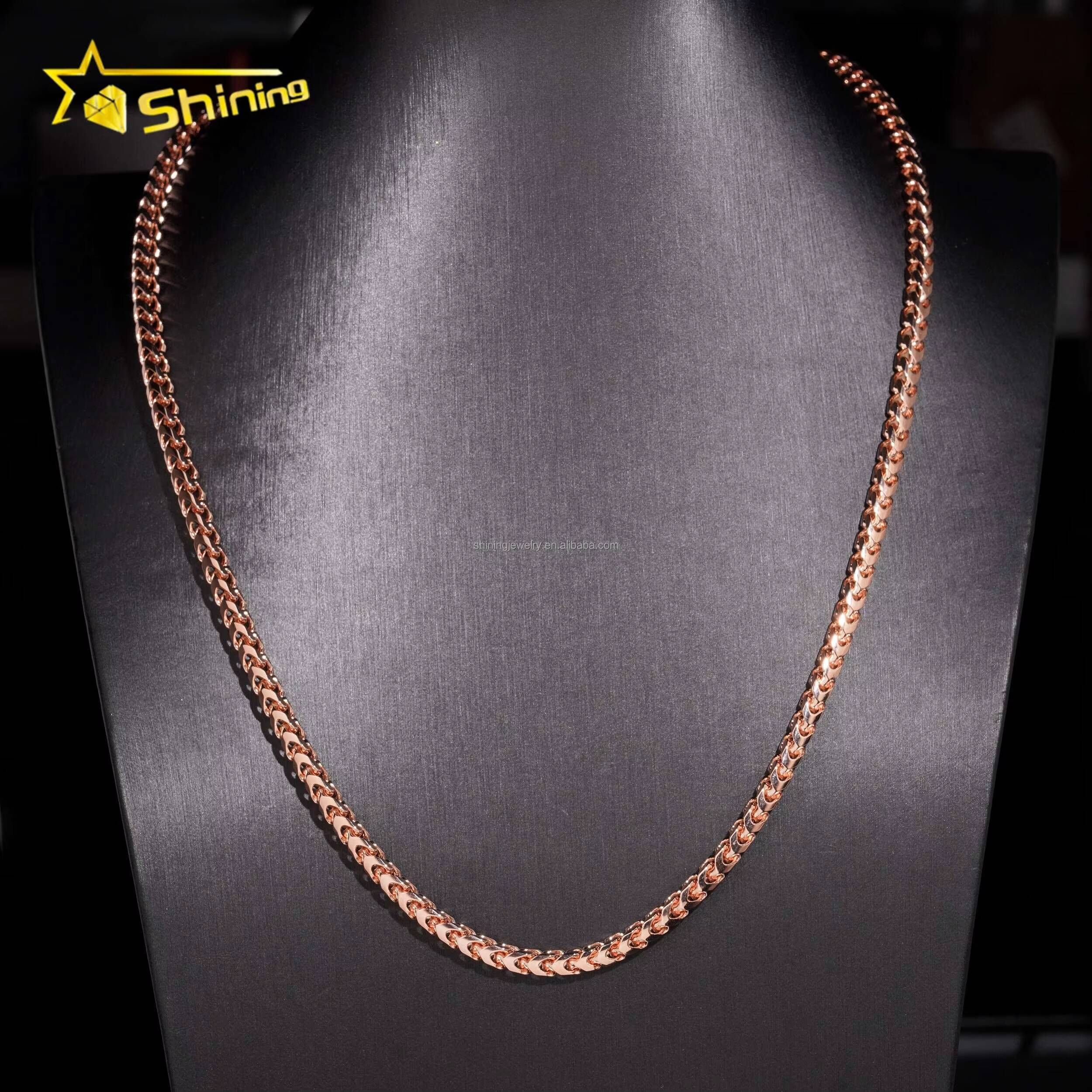 4mm Hot Selling Fashion GRA Certificate S925 Sterling Hip Hop Iced Out VVS Moissanite Clasp Franco Infinity Rope ChainBracelet