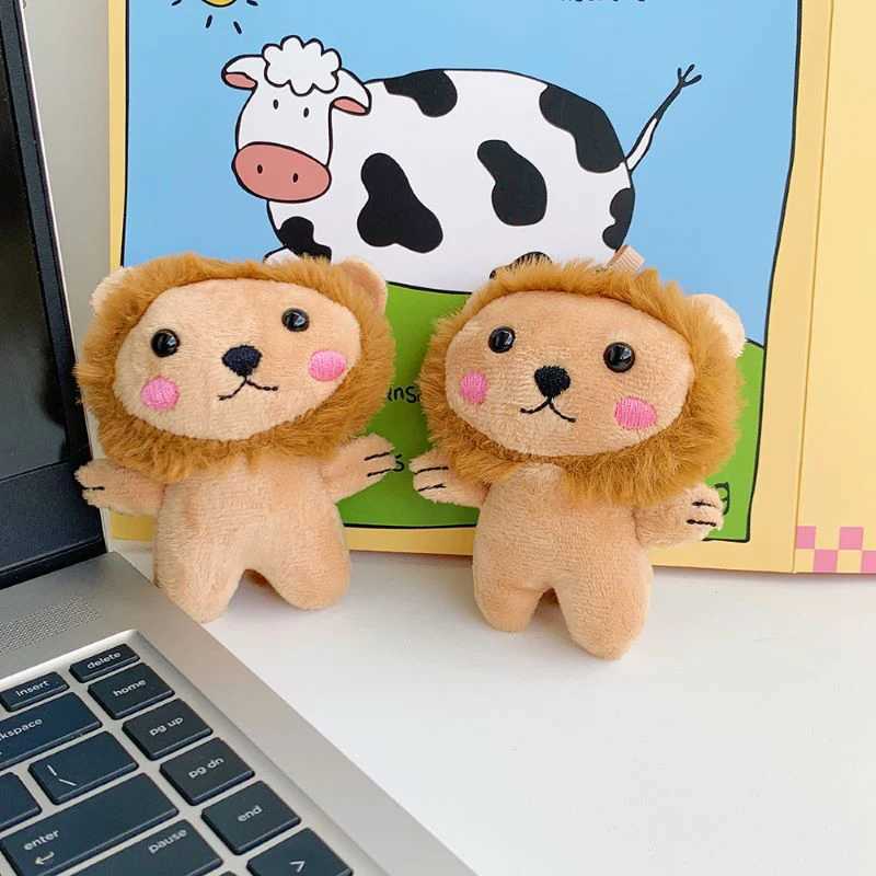 Cute lion plush toy cartoon animal stuffed toy keychain plush toy cute backpack pendant childrens gift keyholder W250411