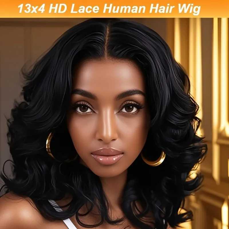 200 Density Human Hair Wig13x4 HD Lace Closure Pre Plucked Pre-Cut Wig Natural Black Color Ready-to-Wear Wig Natural LookT251111