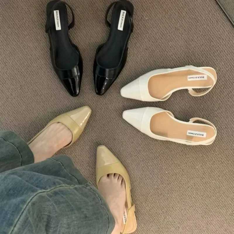 Low Heel Treasure Head Sandals Womens French Nude Colorful Dot Small perfume Style Womens Thick Heel Air Style Single ShoesXJ250410