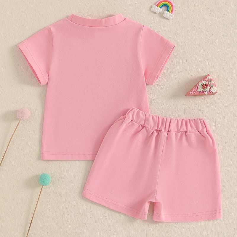 Able Baby Girls Summer Set Flower Printed Ruffle Sleeves T-shirt Elastic Waist Shorts 2PCS Birthday Party Costume SetXJ250410