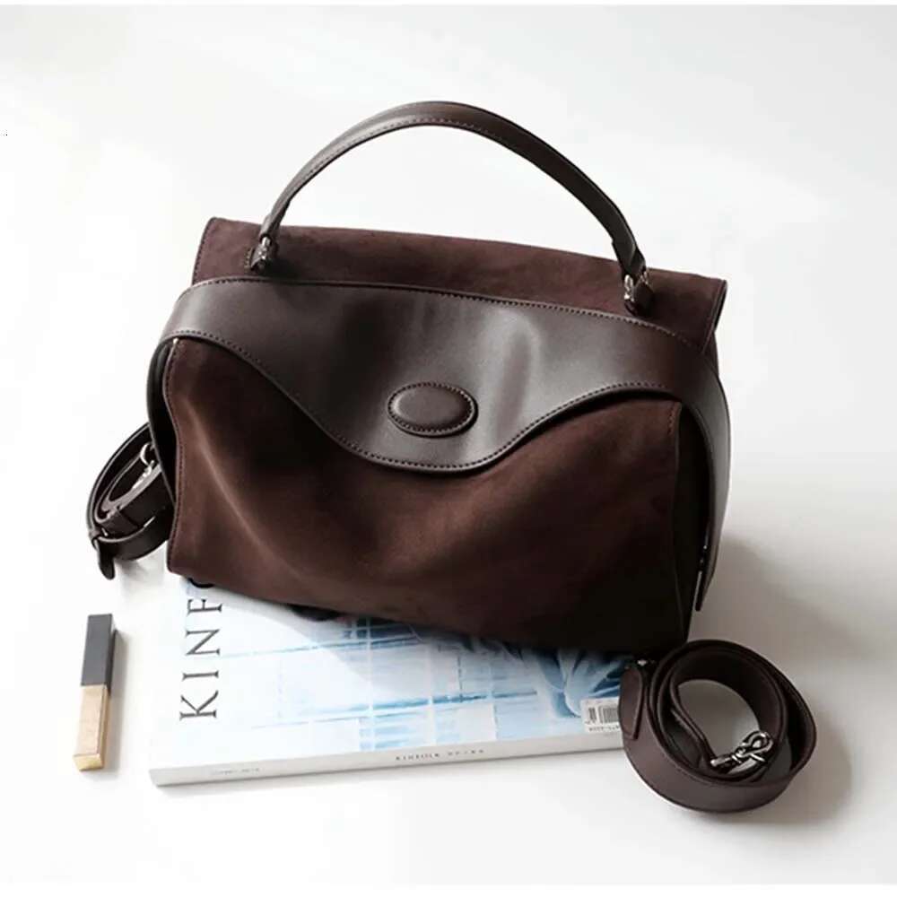 MS Soft Frosted Cowhide Leather Women Bags Designer Boston Bag Shoulder Handbag Chic Lady Autumn Daily Purses Tote 2023